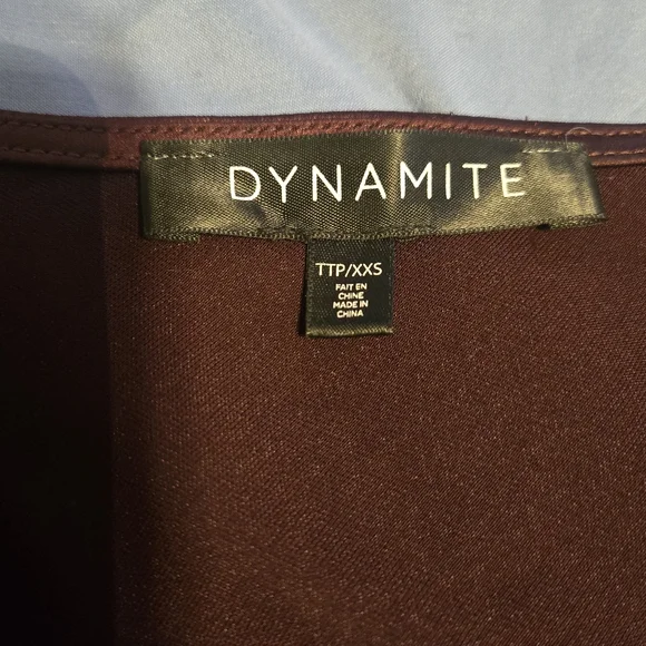 🎀Dynamite Satin Slip Dress in Deep Wine - Picture 7 of 7